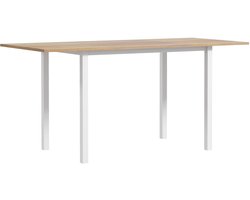Uitbreidbare Eettafel – Uitschuifbare Tafel – Keukentafel – Eetkamertafel – Gezinstafel – Bruin – Verstelbaar 110-160 cm – Stevige Stalen Poot