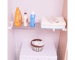 Uitbreidbare kast-opbergrek met spanningsplank en verstelbare staven voor garderobe en keuken opbergrek