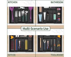 Uitbreidbare Keukenlade Organizer voor Bestek - Verstelbare Bestekhouder voor Lepels, Vorken en Messen - Ruimtebesparende Ladeverdeler