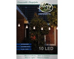 Uitbreidingsset lichtsnoer warm witte lampbolletjes 5 m - Binnen/buiten verlichting priksnoer - Warmwitte LED feestlampjes