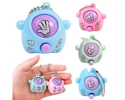 Uitdeelcadeaus Steen Papier Schaar-Gok Sleutelhanger- Hangers, Mini Vingerflik Spelspeeltje, Schooltas Hanger Verjaardagsfeest Cadeau Klaslokaal Prijzen 6 stuks