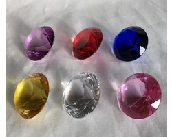 uitdeelcadeautjes ! Gekleurd kristal diamant -set van 12stuks-Decoratie,handgemaakt van hoogwaardig kristal, afmeting 4.5 cm