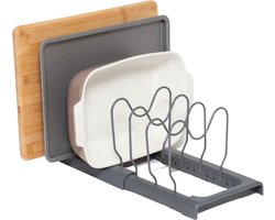 Uitklapbaar Organizer Rek voor Bakplaten, Snijplanken en Pannendeksels - Ruimtebesparend Keukenaccessoire