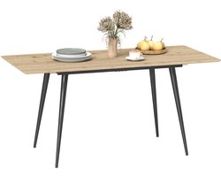 Uitklapbare Eettafel – Uitschuifbare Tafel – Verlengbare Eettafel – Inklapbare Tafel – Multifunctionele Keukentafel – 120 x 75 x 77 cm – MDF Met Melamine Coating - Naturel Houtlook