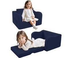 Uitklapbare kinderbank, kinderstoel, comfortabele babybank, kinderloungestoel voor peuters van 1 tot 4 jaar, omkeerbare kinderligstoel, uittrekbare stoel voor jongens en meisjes,