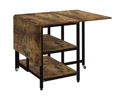 Uitklaptafel – Klaptafel – Inklapbare Tafel – Eettafel – Vouwtafel – Uitschuifbaar – Met Wieltjes – Steviele Stalen Constructie – Ruimtebesparend Design