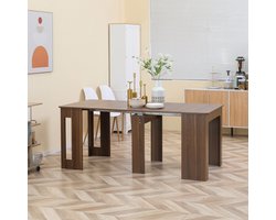 Uitklaptafel – Klaptafel – Vouwtafel – Uitschuiftafel – Eettafel – Modern Design – Uitbreidbaar tot 180 cm – Houtcomposiet Met Stalen Frame