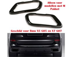 Uitlaat Sierstuk voor Bmw X5 G05 X6 G06 X7 G07 Enkel Zwart uitlaatsierstuk trim decoratie lijsten Styling M Look