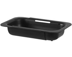Uitschuifbaar gootsteenzeefje - gootsteen zeef - Keukenzeefje - Multifunctioneel zeefje voor het wassen van groenten - Verstelbaar - Zwart - 34,5*20*6,5 cm - PP