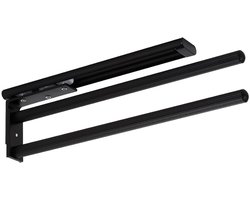 Uitschuifbaar handdoekrek - aluminium - zwart mat - 1 stuk