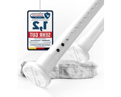 Uitschuifbare Douchestang 360-410 cm Roestvrij Staal Wit Ø32mm - Telescopische Roden voor Badkamer Garderobe