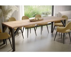Uitschuifbare Eetkamertafel Aurora Kloostereiken – 80-265 cm – Stijlvol & Duurzaam – Verlengbaar – Onderhoudsvriendelijk – Geschikt voor 8 Personen
