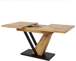 Uitschuifbare Eettafel 120-160 x 75 x 75,5 cm Houten Blad Voor Keuken Woonkamer Met Uitbreidbaar Ontwerp Ruimtebesparend Modern Meubel