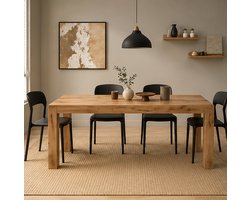 Uitschuifbare Eettafel 120–200 cm Rustiek Eiken – Moderne Rechthoekige Eetkamertafel voor 6–8 Personen – Made in Italy – Novihomestore