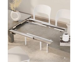 Uitschuifbare Eettafel 120-200 x 80 cm Moderne Rechthoekige Eettafel voor 6-8 Personen Ruimtebesparend Waterafstotend en Onderhoudsvriendelijk Rustiek Eiken Made in Italy Urbanhome
