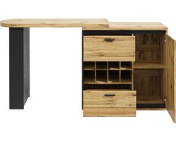 Uitschuifbare eettafel (138 x 39 x 105 cm), tafel, keukentafel, uitschuifbare tafel, uit te schuiven tot 220 cm, geschikt voor keuken en woonkamer, tafelblad met houtnerf