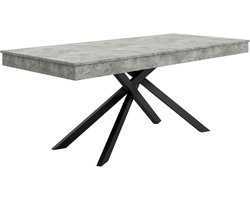 Uitschuifbare eettafel, 140/180*80 cm, geschikt voor 6-8 personen, rechthoekig, verdikt tafelblad, metalen poten, eenvoudige stijl, tafel voor eetkamer, keuken, woonkamer, grijs
