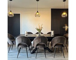 Uitschuifbare Eettafel 160-240 x 90 cm Luxe Industriële Eettafel voor 6-10 Personen met Metalen Kruispoten en Opbergruimte Waterafstotend Walnoot Canaletto Made in Italy Urbanhome