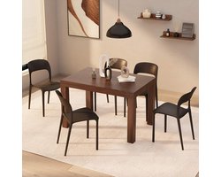 Uitschuifbare Eettafel Hout – HomeByNicole Luxe Consoletafel Canaletto Noten 120–200 cm – Ruimtebesparende Uittrekbare Eettafel voor 6–8 Personen – Moderne Design Tafel voor Keuken & Woonkamer – Made in Italy