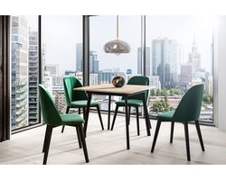 Uitschuifbare Eettafel – Natuurlijk Eiken – 100-140x100 cm – Industrieel – Hout & Metaal – 4 Personen – Eetkamertafel