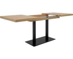 Uitschuifbare eettafel - ORLANDO - Ambachtelijk eiken/zwart - 6 tot 10 personen - 120-200 x 75 x 80 cm