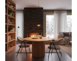 Uitschuifbare Eettafel Ovaal Naturel Eikenhout 150-200 cm | Modern Design | Novihome