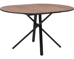 Uitschuifbare Eettafel - Ronde Keukentafel - Gezellig Tafelen - Flexibel Uittrekbaar - 140 cm Lengte - Bruine Houtlook