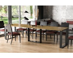 Uitschuifbare Eettafel – Stijlvol en - Naturel - Stijlvol Duurzaam Design 350 cm - Medahomestore
