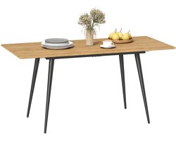 Uitschuifbare eettafel-tafel voor 6-8 personen-keukentafel met stevige stalen poten