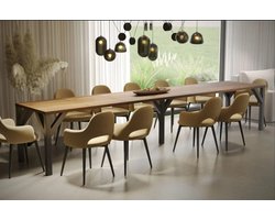 Uitschuifbare Eettafel – Urbanhome CrystalShine Max Wit – Verlengbaar 130-405 cm – Luxe Glanzend Tafelblad met Zwart Metalen Frame – Modern Design voor Gezinnen en Diners