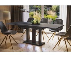 Uitschuifbare Eettafel Zwart (130-310 cm) – Stijlvol, Duurzaam en Flexibel Design Breedte 80 cm Hoogte 75 cm