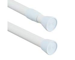Uitschuifbare gordijnroede - 66 - 110 cm - zonder boren - zelfklemmend - wit