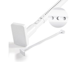 Uitschuifbare gordijnroedes zonder boren 100-300 cm - Telescopische gordijnstokken voor ooggordijnen - Verstelbare gordijnbeugels in het wit