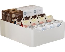 Uitschuifbare Kast Organizer Lade - Zonder Boren - Keukenkast Inrichting & Opbergsysteem - Voor Keuken, Badkamer en Voorraadkast - Wit - 43x30x14 cm