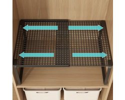 Uitschuifbare Kledingkast Organizer – Verstelbare Metalen Kastplank voor Thuis & Kantoor