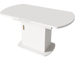 Uitschuifbare ovale eettafel met opbergruimte, salontafel, moderne minimalistische eettafel, multifunctionele eettafel