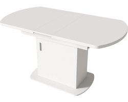 Uitschuifbare ovale eettafel met opbergruimte, salontafel, moderne minimalistische eettafel, multifunctionele eettafel