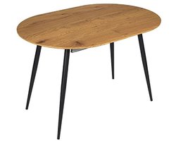 Uitschuifbare ovale tafel voor 4 tot 6 personen - Houteffect - L 120 tot 160 cm