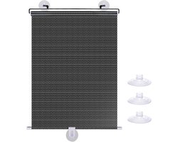 Uitschuifbare rolluik, met 3 zuignappen, zwarte verduisteringsjaloezie, draagbaar gordijn, geschikt voor thuis/slaapkamer/auto (zwart - 50*125cm)-Stijl 1