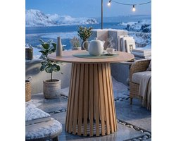 Uitschuifbare Ronde Eettafel 110-150 cm – Beukenhoutlook Tafel voor 4-8 Personen – Relengbare Design Eetkamertafel – Casa Serena