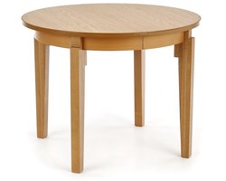 Uitschuifbare ronde eettafel Sorbus 100 cm breed in honing eiken