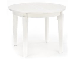 Uitschuifbare ronde eettafel Sorbus 100 cm breed in wit