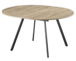 Uitschuifbare ronde eettafel voor 4-6 personen van MDF met metalen frame
