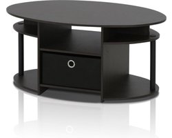 Uitschuifbare Salontafel - Moderne Notenhouten Afwerking - Ovaal en Ruim Design