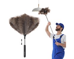 Uitschuifbare stofdoek met veren - 40 inch lange steel voor het reinigen van plafondventilator, hanglamp en meubels