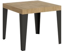Uitschuifbare tafel 90x90/246 cm Flame Oak Nature Antraciet frame