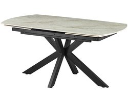 Uitschuifbare tafel 'Ares' 160-240 cm Deens Ovaal Glanzend Steen Beige