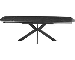 Uitschuifbare tafel 'Ares' 160-240 cm Deens Ovaal Steen Zwart