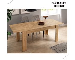 Uitschuifbare Tafel tot 200 cm voor Eetkamer en Keuken - Eiken Hout - Moderne Stijl