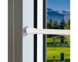Uitschuifbare vitrage gordijnroede - verstelbaar - 2 stuks - wit - 70-120 cm